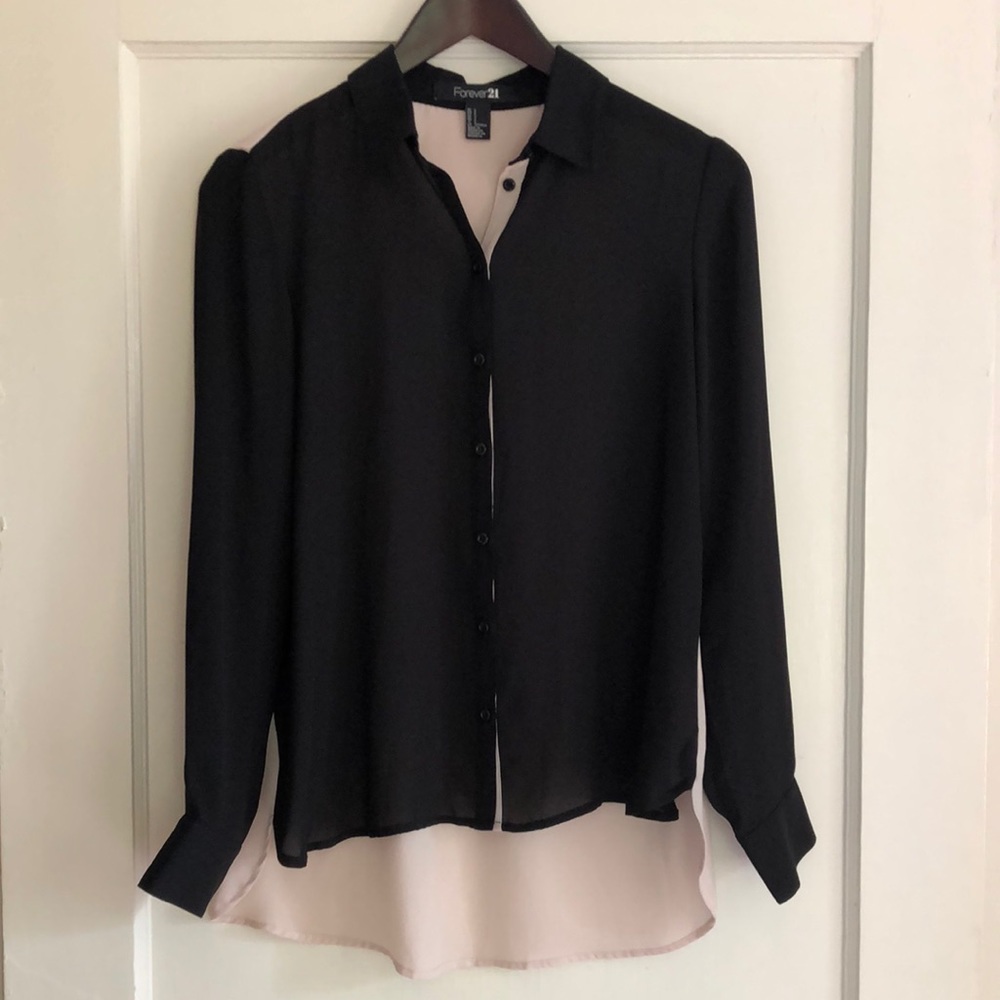 Forever 21 Color-block Blouse Size Small
